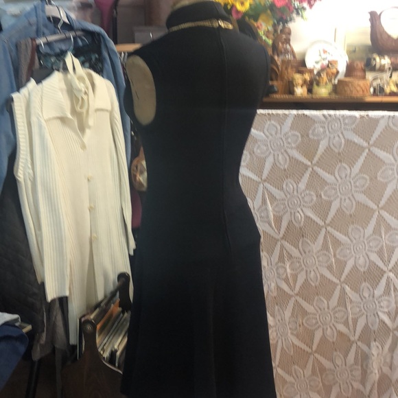 Vintage sleeveless, turtleneck, ribbed knit dress- zipper in back - Act III - Picture 6 of 11